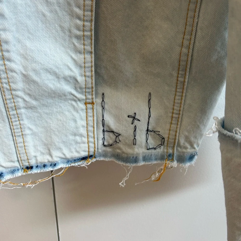ASOS Light Blue Denim Jacket with Patchwork Accents - Picture 7 of 10